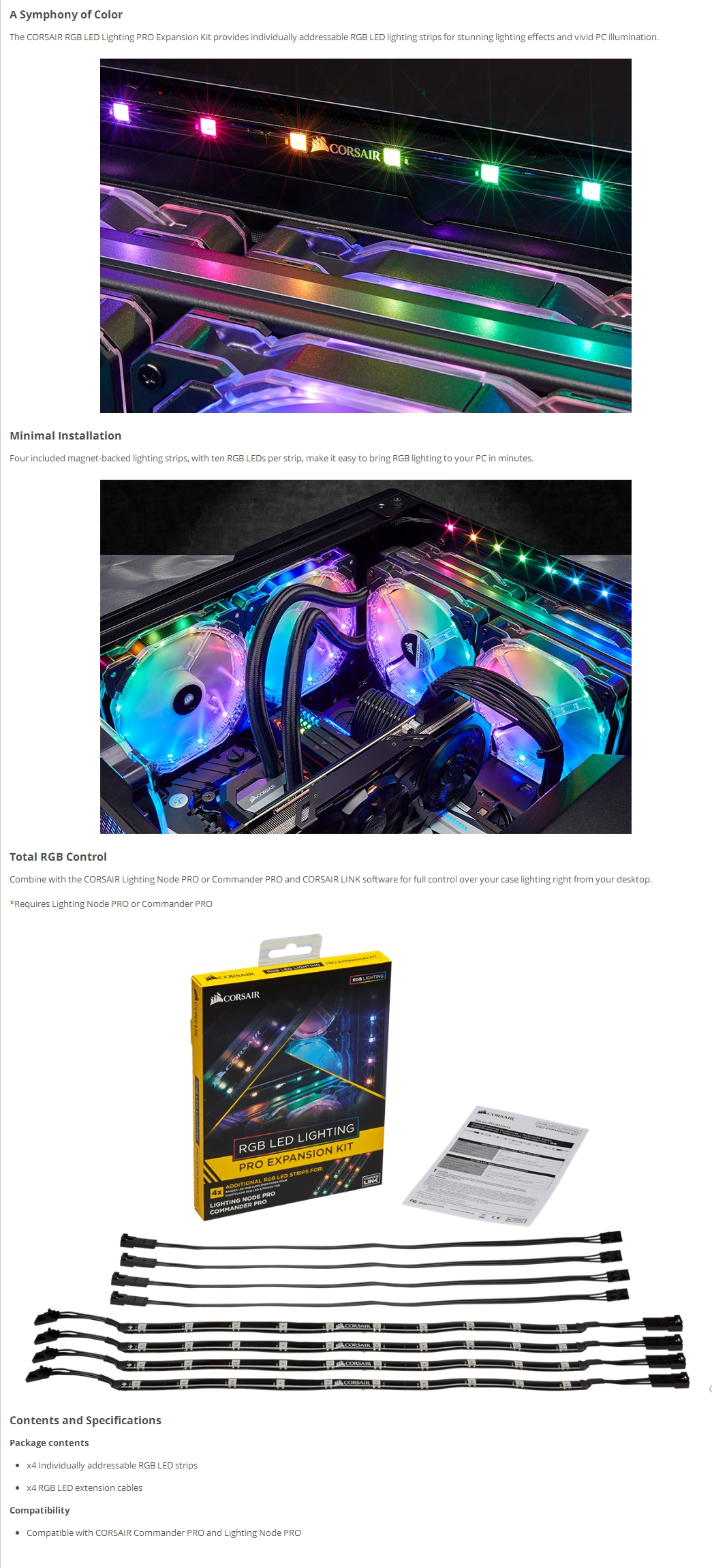 Corsair rgb led on sale lighting pro expansion kit